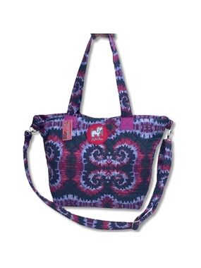 NEW Puppie Love Multi Purple Swirl Tie Dye Quilted Tote Bag